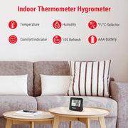 TP157 Digital Hygrometer Thermometer with LCD Display & Comfort Indicator for Home, Office & Greenhouse